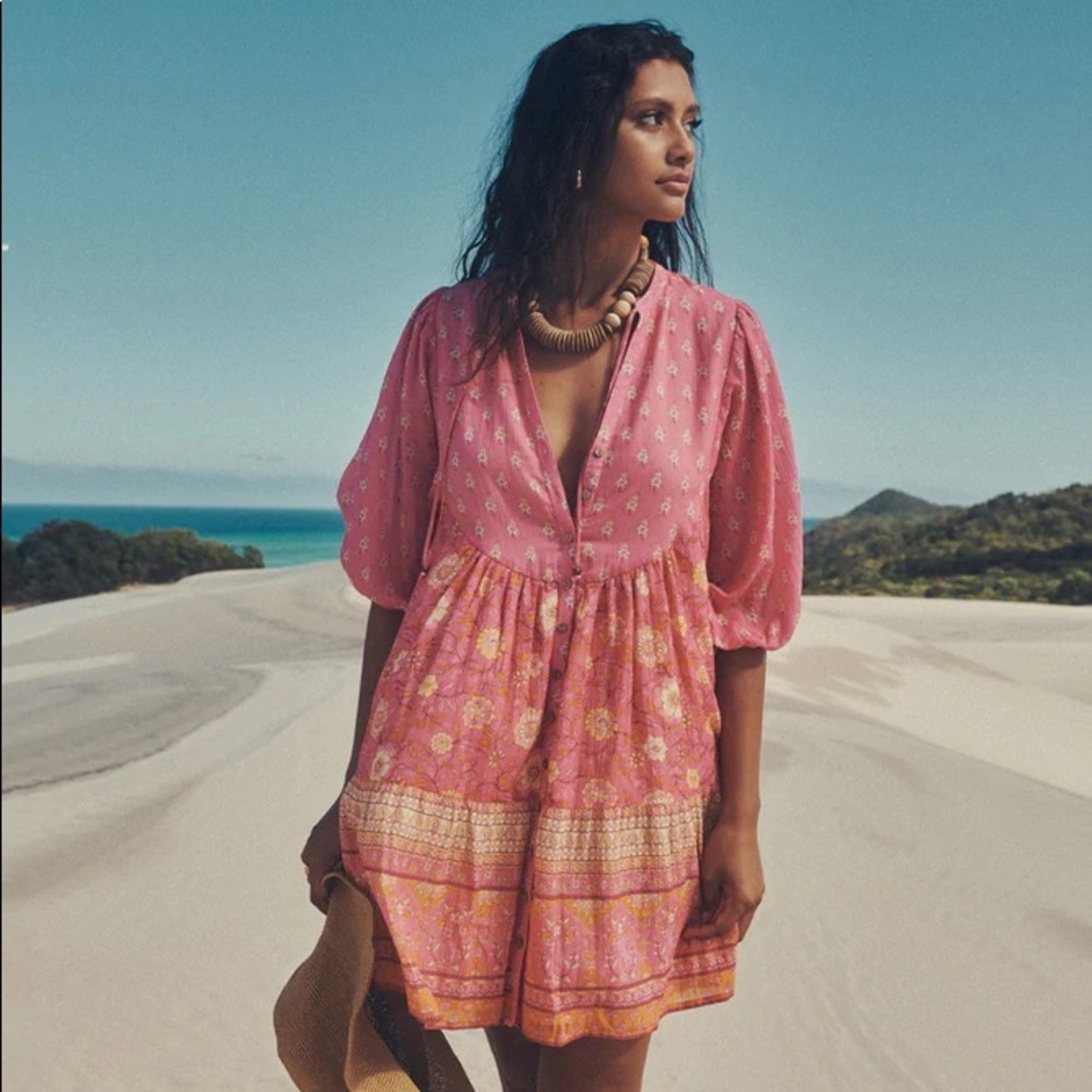 Spell Utopia Tunic Mini Dress - Flamingo, XS